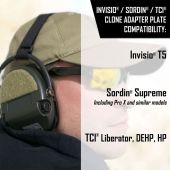 Sightlines Adapter Plates For Sordin® Active8® Invisio®, & TCI® Headsets