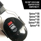Sightlines Adapter Plates for Peltor™ Optime™ and Similar Headsets | Clone Of HY10 Hygiene Kit Plates